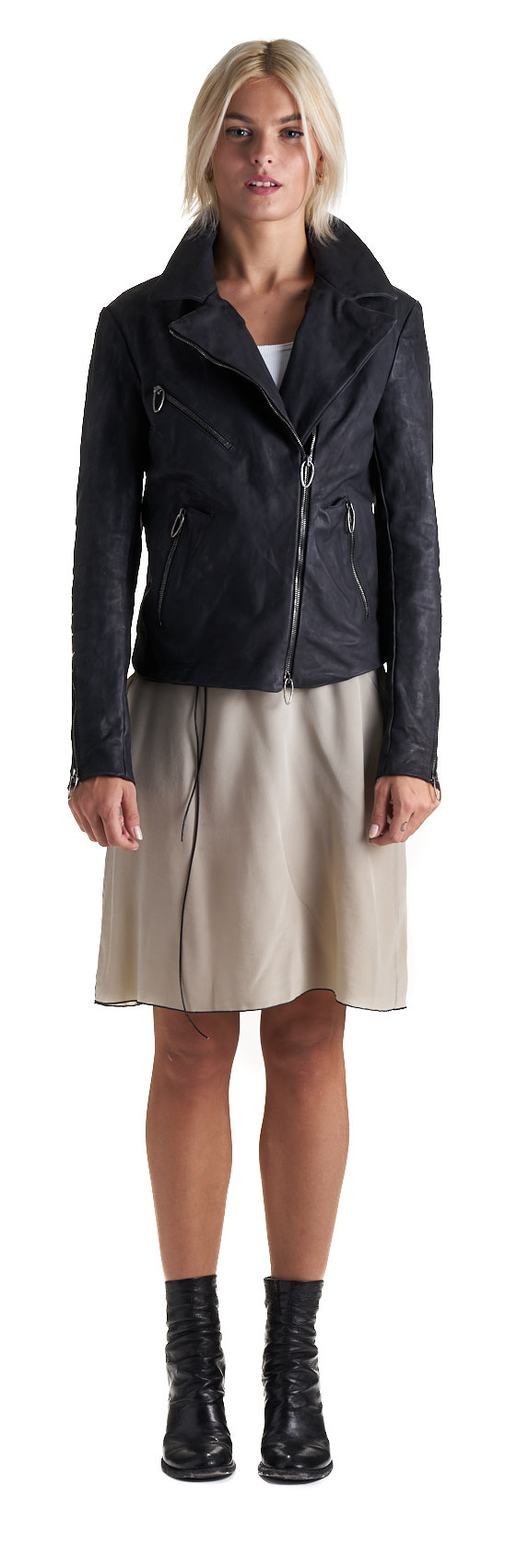 DANIELE BASTA LEATHER AND SILVER JACKET 